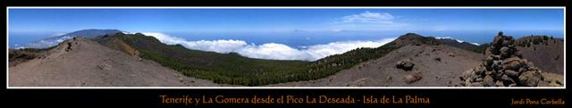 Tenerife y La Gomera desde el pico La Deseada - pano_la_deseada