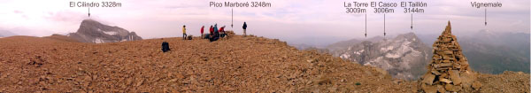 Vista W des del cim del pic Marboré 3248m